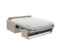 Canapé 4 places convertible express en tissu beige - Couchage 160 cm - Matelas 22 cm avec mémoire de forme CALIFE