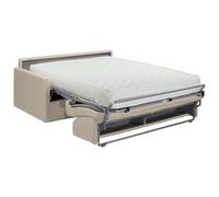 Canapé droit Vente-Unique Canapé 4 places convertible express en tissu CALIFE - Beige- Couchage 160 cm - Matelas 22 cm