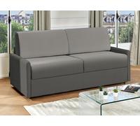 Canapé droit Vente-Unique Canapé 4 places convertible express en tissu CALIFE - Gris clair - Couchage 160 cm - Matelas 22 cm