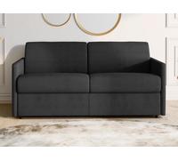 Canapé droit Vente-Unique Canapé 4 places convertible express en tissu CALIFE - Gris - Couchage 160 cm - Matelas 14 cm
