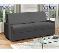 Canapé droit Vente-Unique Canapé 4 places convertible express en tissu CALIFE - Gris - Couchage 160 cm - Matelas 22 cm