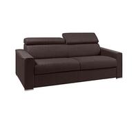 Canapé 4 places convertible express en tissu marron - Couchage 160 cm - Matelas 14 cm VIZIR