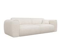 Canapé 4 places convertible express en tissu texturé beige - Matelas 13 cm mémoire de forme POGNIA