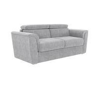Canapé 4 places convertible express en tissu texturé gris clair - Couchage 160 cm - Matelas 22 cm avec mémoire de forme - RIZORA