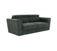 Canapé 4 places convertible express en tissu texturé vert - Couchage 160 cm - Matelas 18 cm - RIZORA