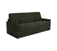 Canapé 4 places convertible express en tissu vert sapin - Couchage 160 cm - Matelas 14 cm CALIFE