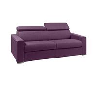 Canapé 4 places convertible express en tissu violet - Couchage 160 cm - Matelas 14 cm VIZIR