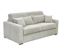 Vente-unique - Canapé 4 Places Convertible Express en Velours côtelé Beige - Couchage 160 cm - Matelas 16 cm - MONDOVI