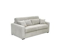 Canapé 4 places convertible express en velours côtelé beige - Couchage à lattes larges 160 cm - Matelas 16 cm - MONDOVI