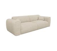 Canapé 4 places convertible express en velours côtelé beige - Matelas 13 cm mémoire de forme POGNIA