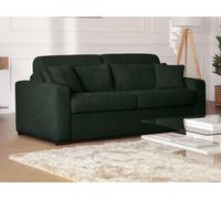 Canapé 4 places convertible express en velours côtelé vert - Couchage 160 cm - Matelas 18 cm - MONDOVI Vert