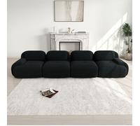 Canapé 4 places en velours côtelé doux, rembourrage haute élasticité 32D, ergonomique et adapté aux animaux, emballé sous vide