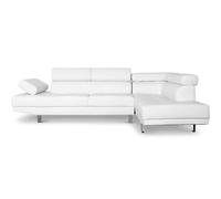 Canapé 5 Places "Como" 260cm Blanc Angle Droit