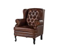 Canapé 88x80 Cuir Brun 3 places CHESTERFIELD N° 101
