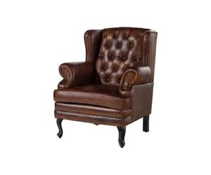 Canapé 88x80 Cuir Brun 3 places CHESTERFIELD N° 101