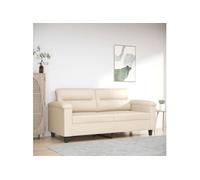 Canapé à 2 places Beige 140 cm Tissu microfibre Beige G