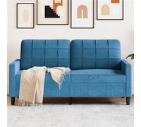 vidaXL Canapé à 2 places Bleu 140 cm Velours