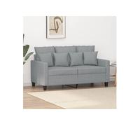 vidaXL Canapé à 2 Places, Causeuse avec Accoudoirs, Siège avec Dossier Rembourré, Meuble de Salon Salle de Séjour, Moderne, Gris Clair Tissu