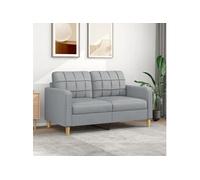 Canapé à 2 places Gris clair 140 cm Tissu