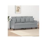 Canapé à 2 places Gris clair 140 cm Tissu