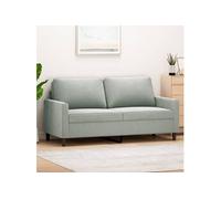 vidaXL Canapé à 2 places Gris clair 140 cm Velours, canapé, canapé rembourré, siège de salon, causeuse, canapé de salon, 359199