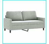 Canapé à 2 places Gris clair 140 cm Velours-7019205409108