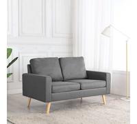 Canapé 2 Places En Tissu Gris Clair Avec Cadre En Bois Rembourré Et Assise Confortable Gris