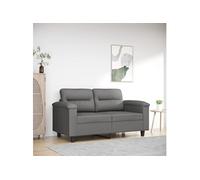 Canapé à 2 places Gris foncé 120 cm Tissu microfibre