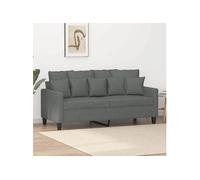Canapé à 2 places Gris foncé 140 cm Tissu
