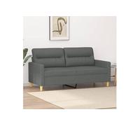 vidaXL Canapé à 2 places Gris foncé 140 cm Tissu