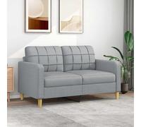vidaXL Canapé à 2 Places Gris Clair 140 cm Tissu, canapé, canapé rembourré, sièges de Salon, Causeuse, canapé de Salon, canapé à Deux Places