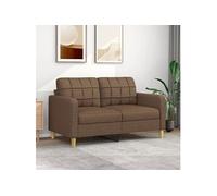 Canapé à 2 places Marron 140 cm Tissu