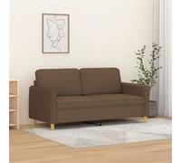 Canapé à 2 places Marron 140 cm Tissu Marron G