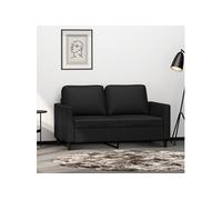 vidaXL Canapé à 2 places Noir 120 cm Similicuir