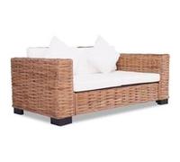 vidaXL Canapé à 2 places Rotin naturel 244418
