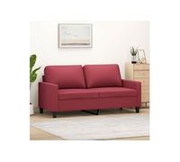 Canapé à 2 places Rouge bordeaux 140 cm Similicuir359140