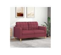 Canapé à 2 places Rouge bordeaux 140 cm Tissu