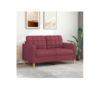 Canapé à 2 places Rouge bordeaux 140 cm Tissu