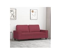 vidaXL Canapé 2 places 140 cm en tissu rouge bordeaux