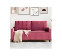 vidaXL Canapé 2 places Rouge bordeaux 140 cm Velours