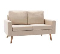 Canapé à 2 places sofa double - vidaXL - tissu - crème - robuste - avec accoudoirs - 110 kg par siège - 130 x 76 x 82,5 cm 284dgx54m