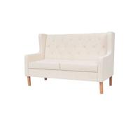 vidaXL Canapé à 2 places tissu blanc crème 245450