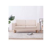Canapé à 3 places Tissu Crème Sofa de Salon Banquette Maison Bureau vidaXL