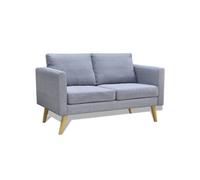 Canapé à 2 places Tissu Gris clair
