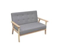 Canapé à 2 places Tissu Gris clair