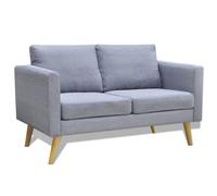 Canapé À 2 Places Tissu Gris Clair Gris