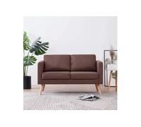 vidaXL Canapé à 2 places Tissu Marron Brun G