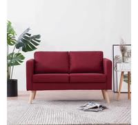 Canapé à 2 Places Tissu Rouge Bordeaux Sofa de Salon Banquette Maison vidaXL