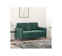 vidaXL Canapé à 2 Places Vert foncé 120 cm Velours