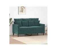 vidaXL Canapé à 2 places Vert foncé 120 cm Velours